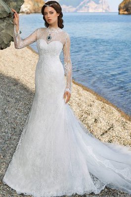 Abito da Sposa Lupetto in pizzo Cerniera in Pizzo retro Elegante