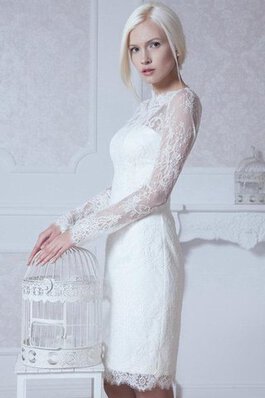 Abito da Sposa Allacciato in pizzo con Maniche Lunghe con Applique Lupetto Formale E Informale