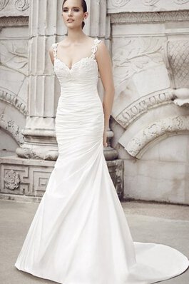 Robe de mariée officiel attirent col en forme de cœur avec perle manche nulle