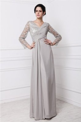 Robe de bal longue naturel jusqu'au sol avec chiffon fermeutre eclair