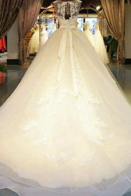 Abito da sposa favola con applique con fusciacca con perline classico allettante