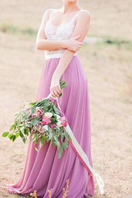 A-Line plissiertes Schaufel-Ausschnitt Brautjungfernkleid mit Schleife mit Bordüre