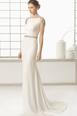 Abito da Sposa Profondo V-scollo Semplice Tubino Barchetta originale con Perline