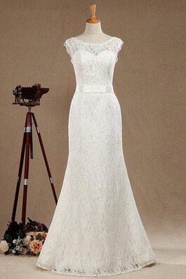 Meerjungfrau Stil Schaufel-Ausschnitt konservatives luxus Brautkleid mit Gürtel mit Bordüre