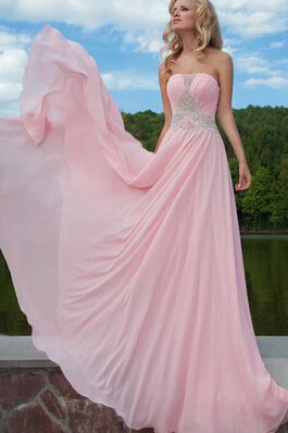 Robe de bal longue de traîne courte de bustier a-ligne avec chiffon