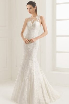 Abito da Sposa All Aperto Senza Maniche decorato Shiena Sheer Lungo A Terra