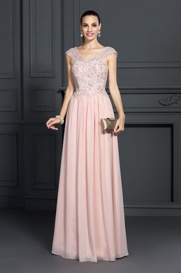 A Linie Chiffon Spaghetti Träger Ballkleid mit Applikation mit Empire Taille