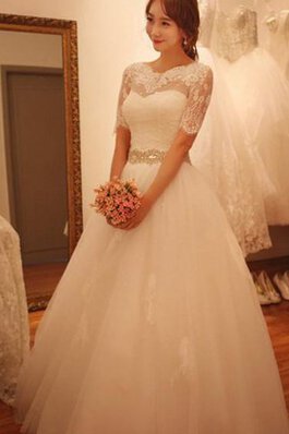 Abito da Sposa in Tulle Shiena Sheer Elegante in pizzo a Chiesa All Aperto