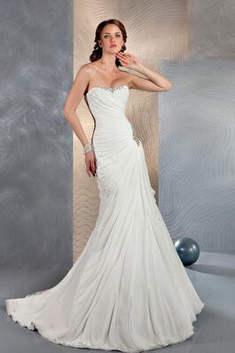 Robe de mariée luxueux avec perle avec sans manches au bord de la mer cordon