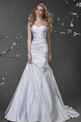 Robe de mariée elégant manche nulle avec nœud à boucles a-ligne croisade