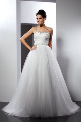 Clasico Vestido de Novia de Corte princesa de Abalorio de Largo