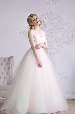 Abito da Sposa Senza Maniche A-Line con Fusciacca Cuore in Organza Naturale