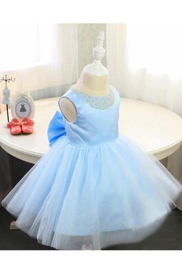 Abito da Cerimonia Bambini con Piega Naturale con Fusciacca A-Line in Tulle con Increspature