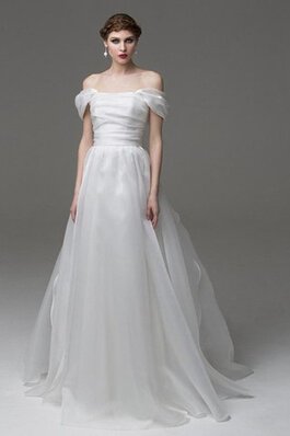 Robe de mariée sexy a-ligne jusqu'au sol ruché de traîne courte