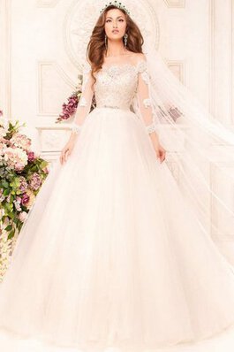 Abito da Sposa stravagante con Applique largo con Perline medievale con Maniche Lunghe