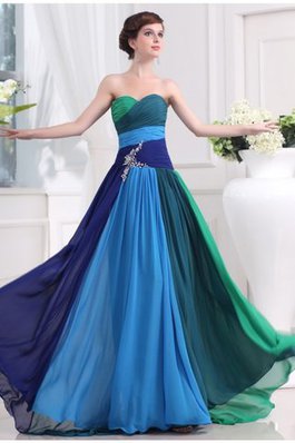 Ärmelloses Sweep train Normale Taille Prinzessin Ballkleid aus Chiffon