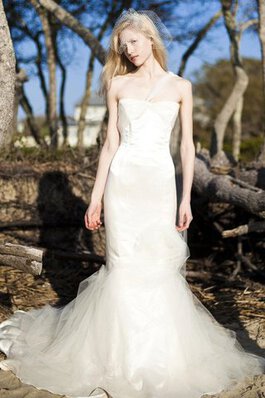 Robe de mariée plissage avec ruban avec perle en satin jusqu'au sol