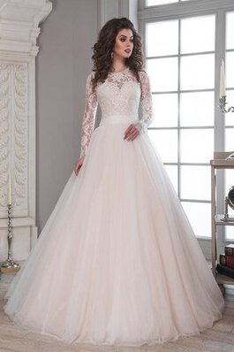 Abito da Sposa con Nastro A-Line sogno in Pizzo Elegante con Bottone