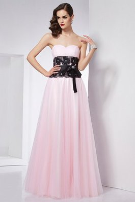 Empire Taille A-Line Reißverschluss Abendkleid aus Satin mit Bordüre