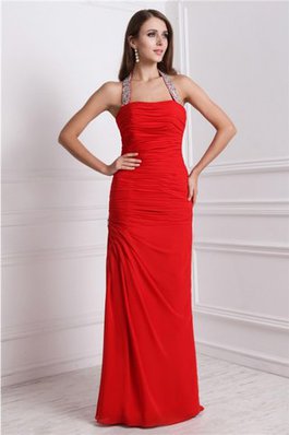 Robe de bal avec chiffon avec perle manche nulle de dos nu décolleté dans le dos