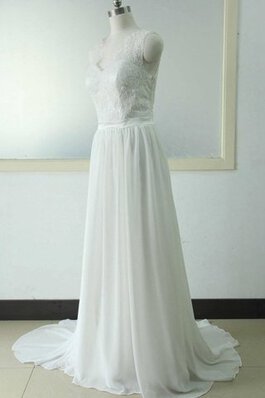 Vestido de Novia de Corte-A de Sin mangas de Encaje Adorno de Cordón de Hasta la Tibia