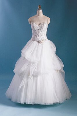 Modesto Vestido de Novia de Cintura Baja de Cascada de volantes de Hasta el Tobillo