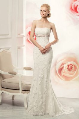 Abito da Sposa senza strap sexy Senza Maniche con Applique Semplice Lungo