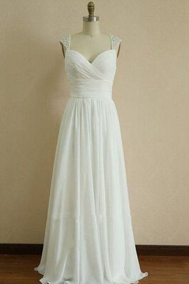 Robe de mariée informel jusqu'au sol de lotus avec chiffon au bord de la mer