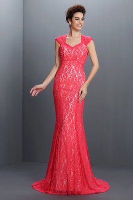 Robe de soirée longue sexy avec décoration dentelle de col en v de sirène