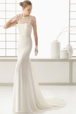 Robe de mariée intemporel derniere tendance en dentelle avec manche courte de traîne courte