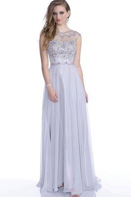 Robe de bal facile avec perle avec manche courte de traîne courte en chiffon