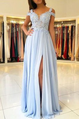 Chiffon Wunderbar Ärmelloses Bodenlanges Ballkleid mit Reißverschluss