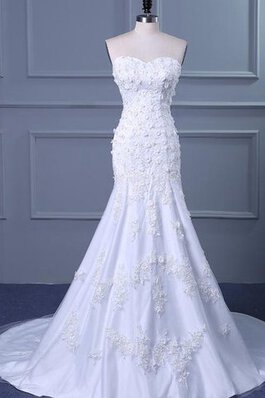 Robe de mariée d'epaule ecrite en satin longueur mollet avec perle bandouliere spaghetti