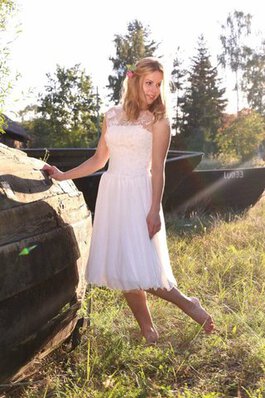 Abito da Sposa con Piega Semplice Barchetta Cuore A-Line con Applique