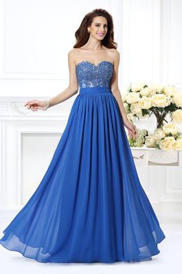 Robe de bal sexy avec sans manches avec chiffon de princesse appliques