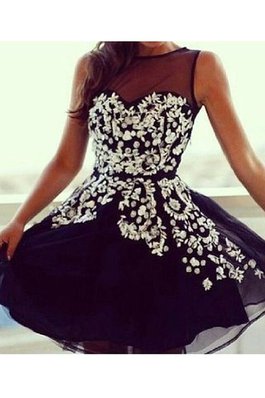 Robe de bal bref ligne a manche nulle textile en tulle de princesse