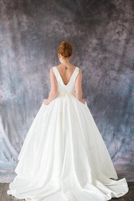 Vestido de Novia de Corte-A de Volantes Adorno de Cremallera de Natural de Plisado