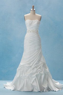 Robe de mariée officiel en taffetas avec fronce de bustier de traîne moyenne