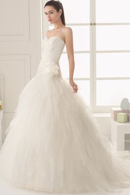 Abito da Sposa Lungo con Cascata Volant sexy con Festone a Sala Sirena