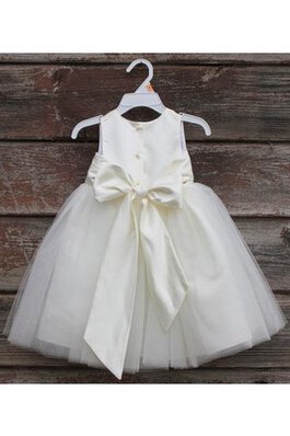 Abito da Cerimonia Bambini A Terra in Tulle Senza Maniche con Nastro Ball Gown con Fusciacca