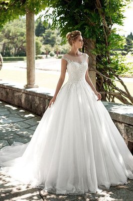 Modesto Vestido de Novia de Corte-A de Escote redondo de Largo