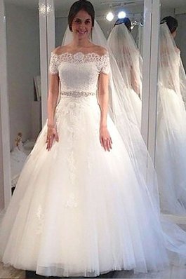 Abito da Sposa Spazzola Treno Elegante in Tulle Ball Gown Vintage