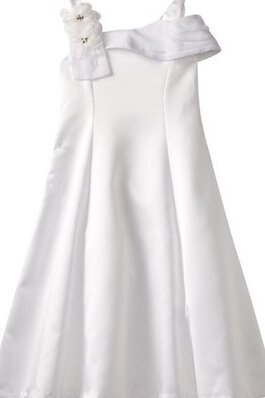 Robe de cortège enfant a-ligne avec fleurs bretelles spaghetti d'epaule ecrite