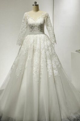 Robe de mariée naturel fermeutre eclair de col bateau ligne a de traîne moyenne