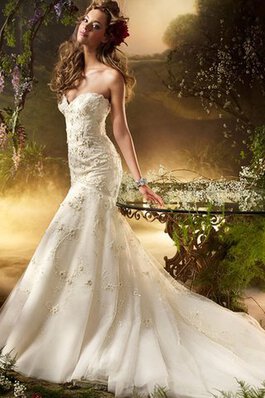 Abito da Sposa moda sensuale Cuore con Perline Sirena A Terra