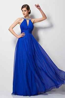 Robe de bal longue avec zip longueur au ras du sol avec chiffon a-ligne