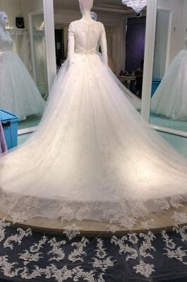 Abito da Sposa A-Line con Maniche Lunghe sogno in pizzo medievale Elegante