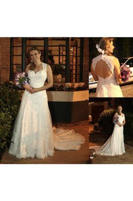 Abito da Sposa a Chiesa Formale Elegante con Fiocco Buco Della Serratura Schiena Lungo