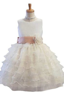 Abito da Cerimonia Bambini Principessa A-Line decorato in Tulle con Fiore