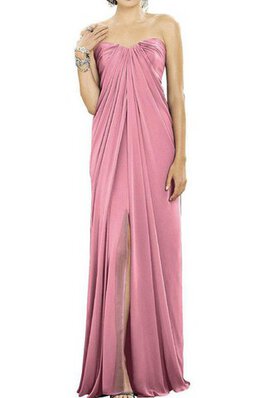 Robe demoiselle d'honneur en chiffon longueur au ras du sol avec zip a-ligne